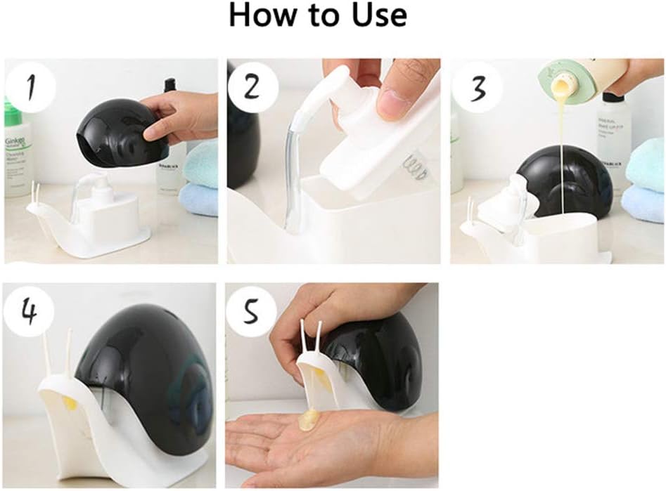 Cute Snail Soap Dispenser 120ML White