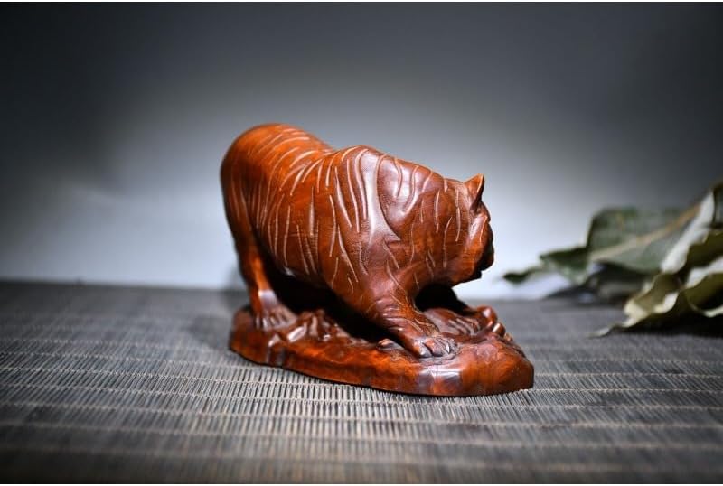 LimpaC Collection Boxwood Two Tiger Statues Meditating Sculpture