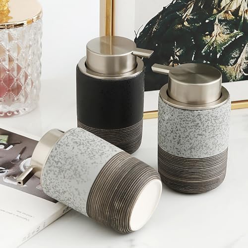 Ceramic Foaming Hand Soap Dispenser with Easy-to-Press Pump White