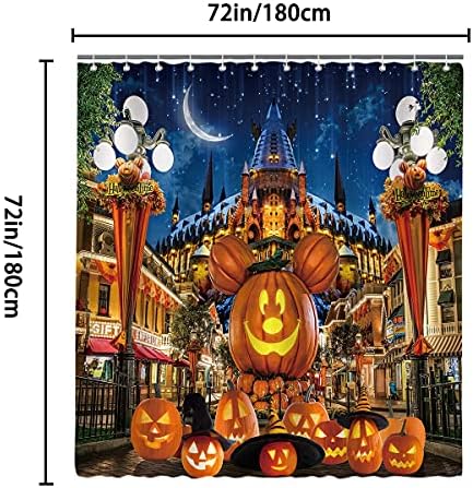 DePhoto Halloween Shower Curtain 72x72inch