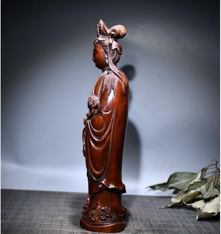 LimpaC Handmade Boxwood Guanyin Statue
