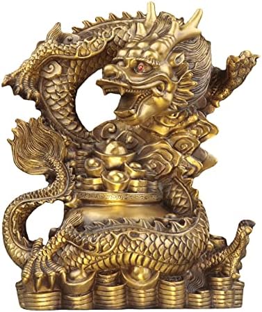 Usoway Copper Dragon Figurine Collectible Artwork