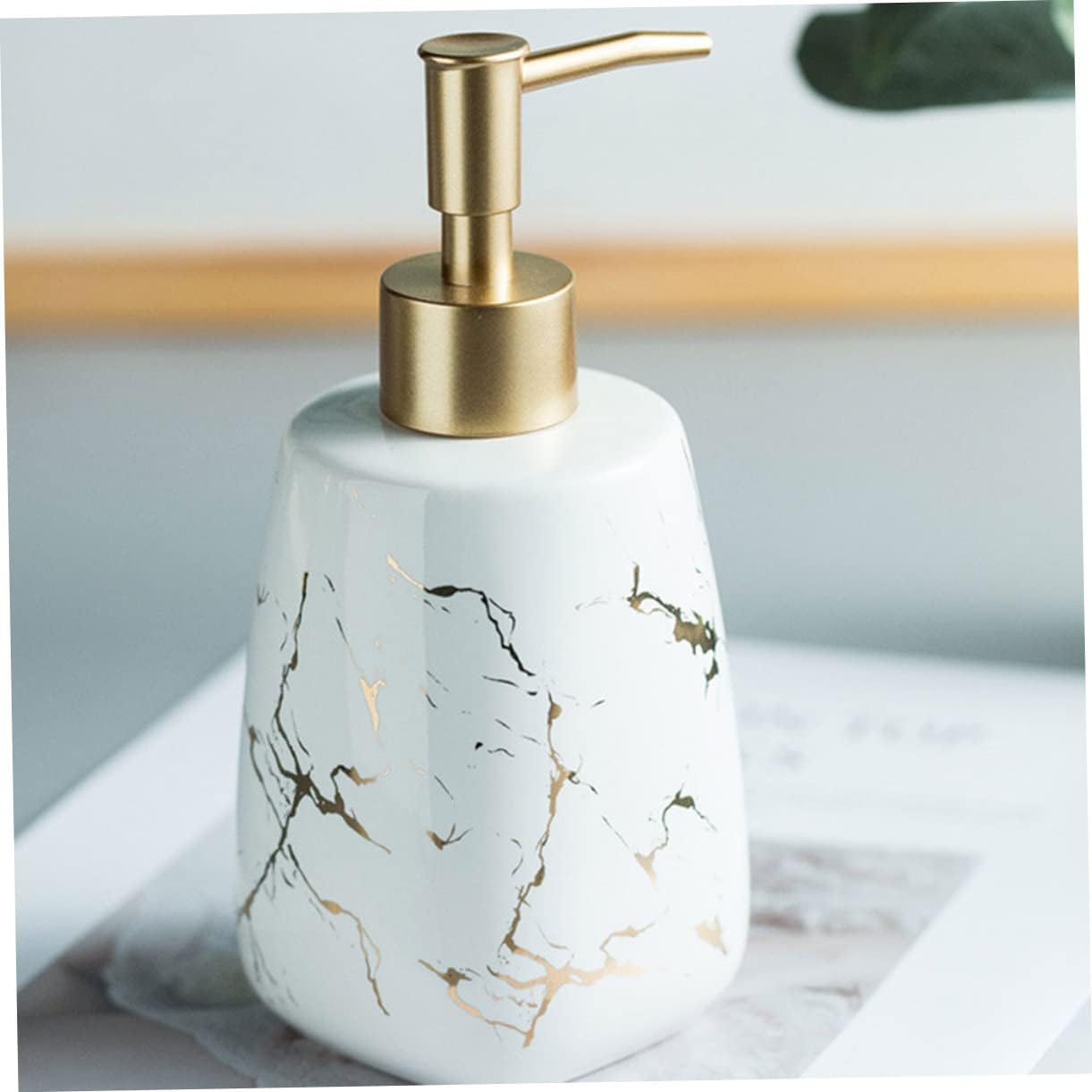 BESTYASH Ceramic Soap Dispenser with Marble Design