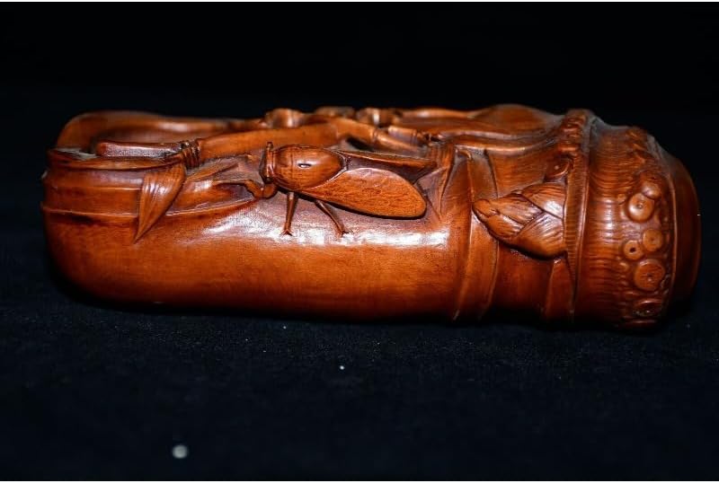 Handcrafted Golden Cicada Writing Brush Washer Statue Set