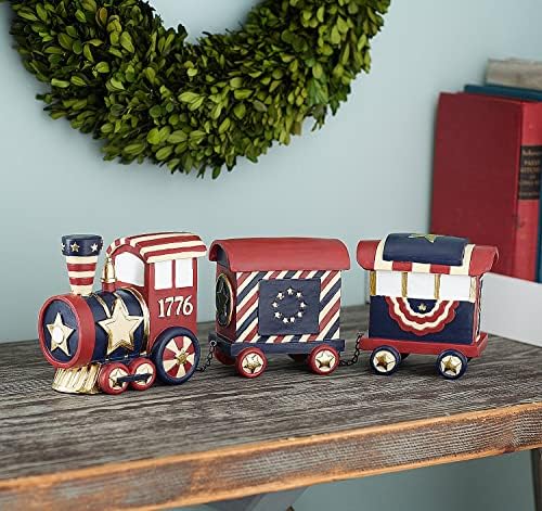 Rustic Americana 1776 Train Figurine 4th of July Decoration
