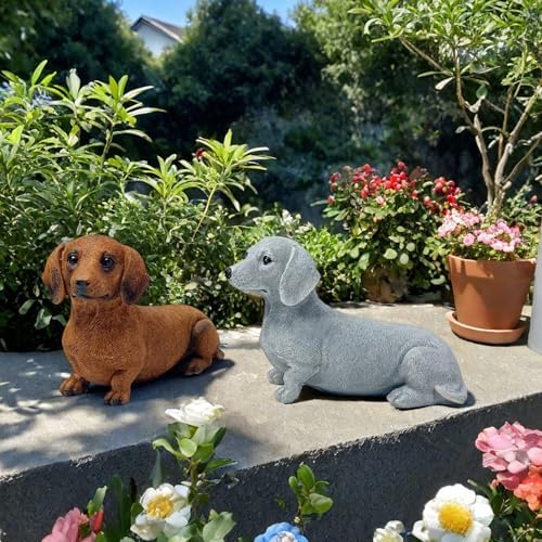 Brown Simulated Sausage Dog Resin Figurine Ornament