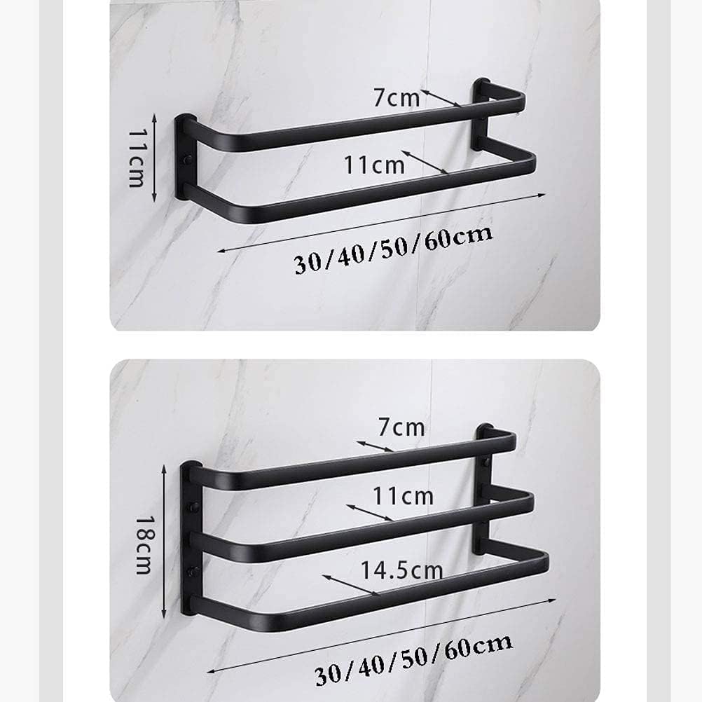 ALDEPO Multilayer Aluminum Towel Rack with 2 Hooks