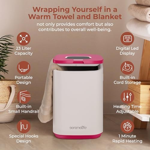 SereneLife SLTLWSQ80 Warmer - 23L Bucket with Timer Pink