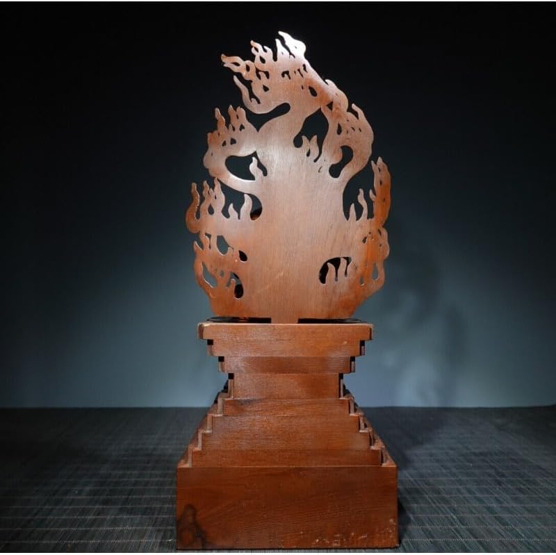 Handcrafted Fudo Myo-o Boxwood Statue - Zen Decor