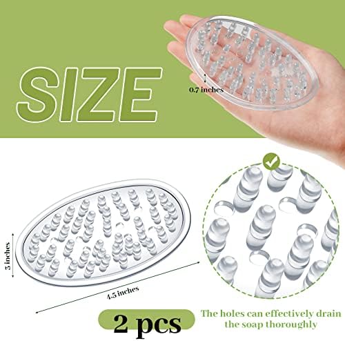 Yoande Clear 2Pc Plastic Soap Dish with Drain Holes