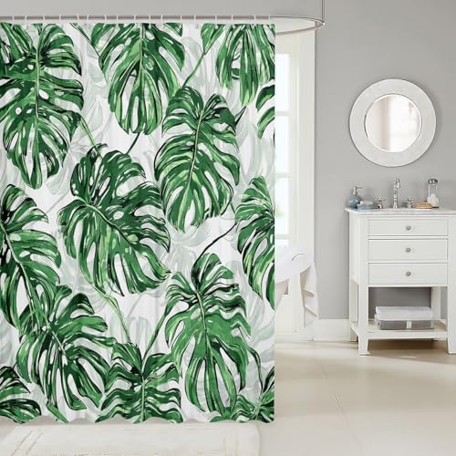 Erosebridal Tropical Hawaii Plants Bath Curtain Set