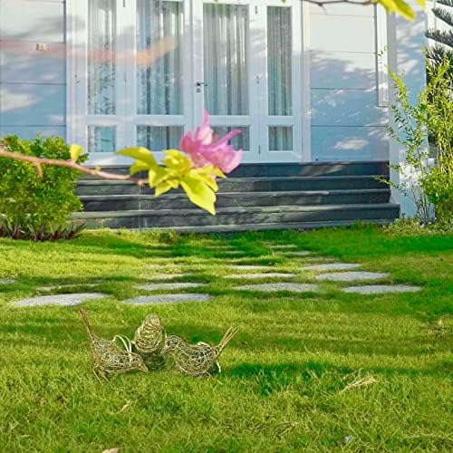 ZZZ TYLOO Gold-Wire Bird Statues Trio Decor Set