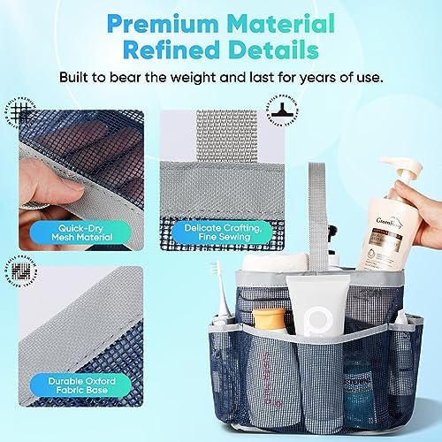 EUDELE Mesh Shower Caddy Portable with 8 Pockets