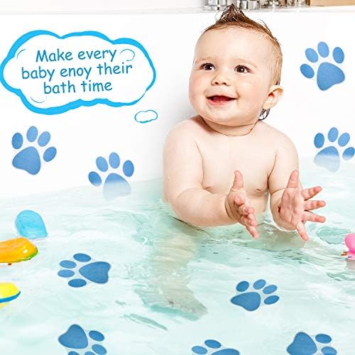 20 Piece Non-Slip Paw Print Bath Treads Blue