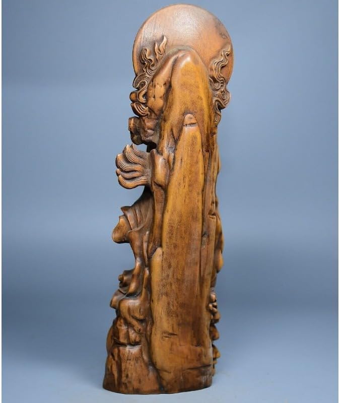 LimpaC Handcrafted Guanyin Dragon Statue with Boxwood Base