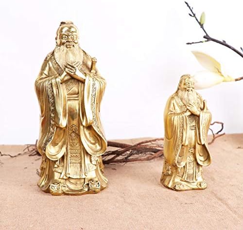 Usoway 4 Inch Bronze Confucius Statue Desk Decor