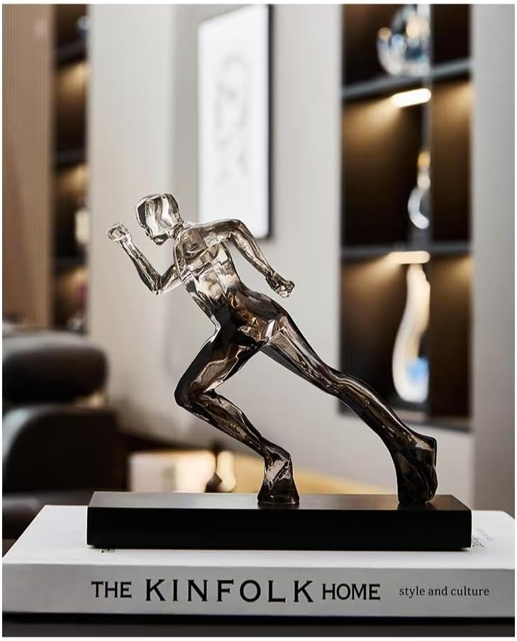 Modern Art Runner Resin Figurine Black Base