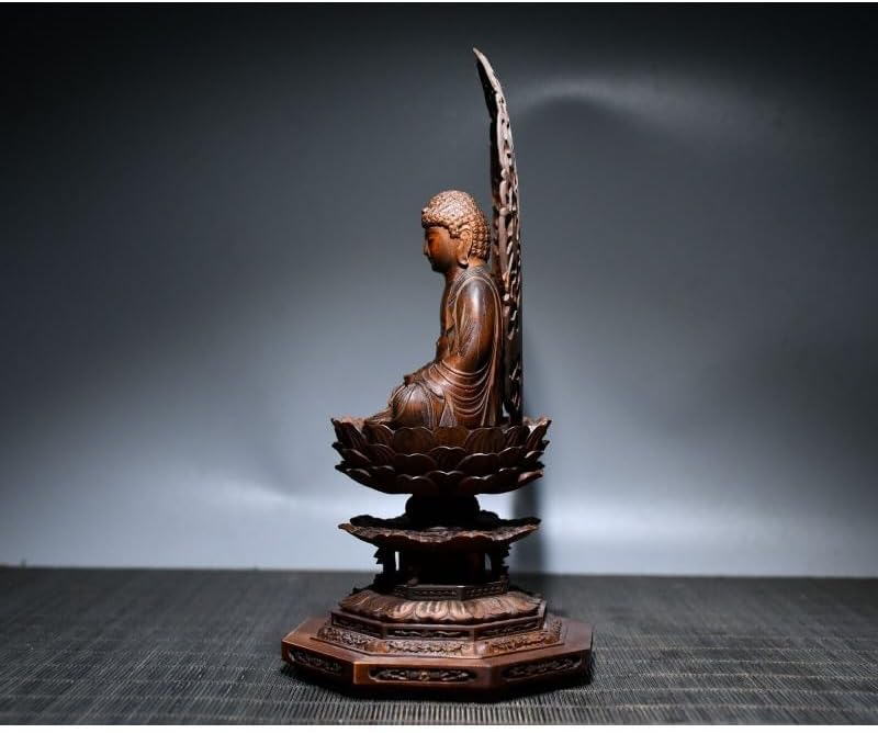 Handcrafted Buddha Sitting Statue - Boxwood Rulai Meditation Figurine