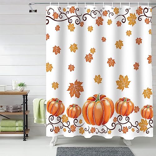 Vandarllin Fall Halloween Thanksgiving Shower Curtain Set