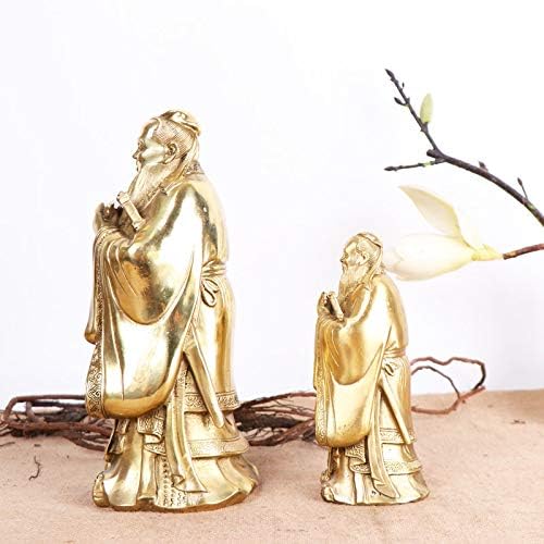 Usoway 4 Inch Bronze Confucius Statue Desk Decor