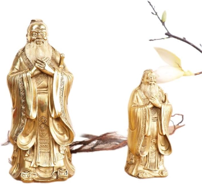Usoway 4 Inch Bronze Confucius Statue Desk Decor