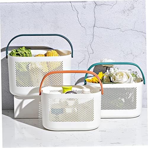 PERSELOSO Portable Plastic Shower Basket Organizer with Ventilation and Handle