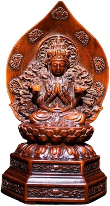 Handmade Boxwood Kwan-Yin Statue for Home Decor