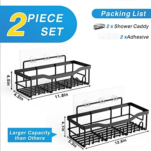 EUDELE 2 Pack Shower Caddy Organizer No Drilling
