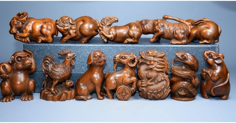 LimpaC Collection Boxwood Zodiac Animal Statues Set