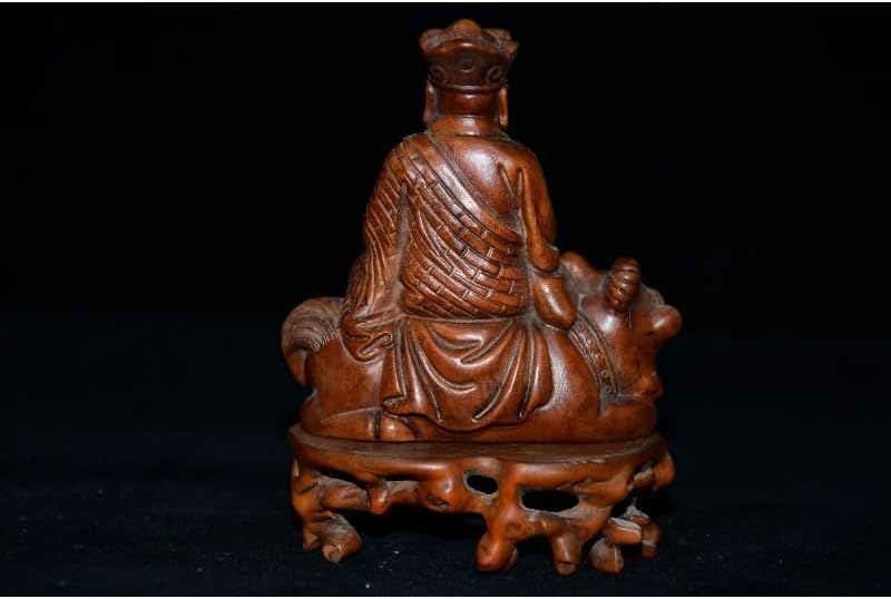 LimpaC Collection Boxwood Ksitigarbha Boddhisattva Statues Handmade Meditating Sculpture