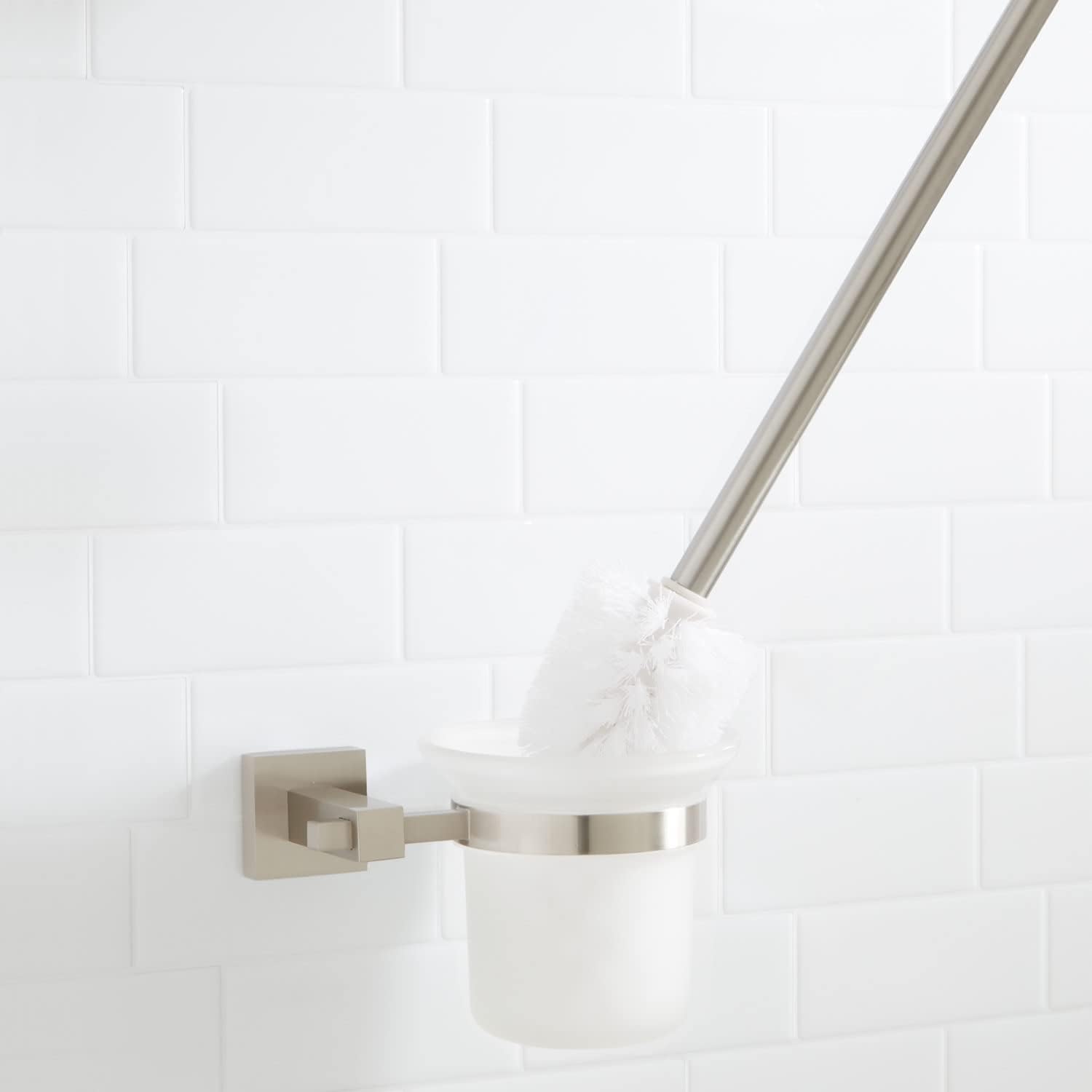 Signature Hardware Albury Wall-Mount Toilet Brush Holder - Chrome