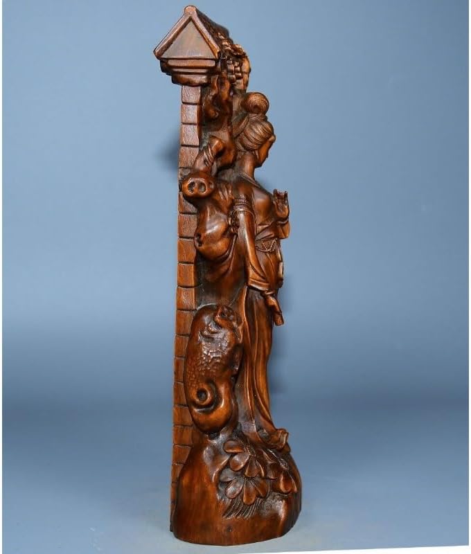 LimpaC Mini Boxwood Plum Blossom Statue Handmade Decor