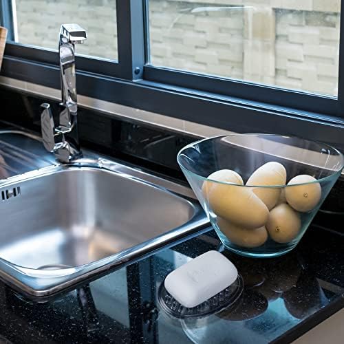 Yoande Clear 2Pc Plastic Soap Dish with Drain Holes