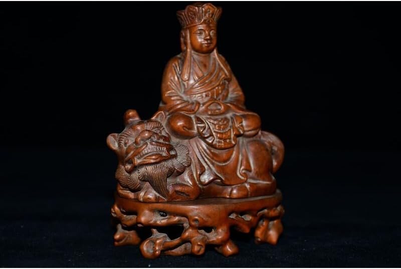 LimpaC Collection Boxwood Ksitigarbha Boddhisattva Statues Handmade Meditating Sculpture