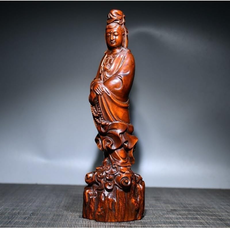 Handcrafted Guanyin Kwan-yin Statue with Prayer Pearls
