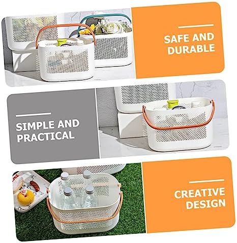 PERSELOSO Portable Plastic Shower Basket Organizer with Ventilation and Handle