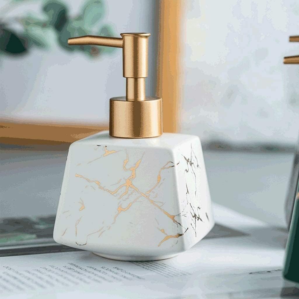 NTIYOU Countertop Soap Dispenser Ceramic 260ML White