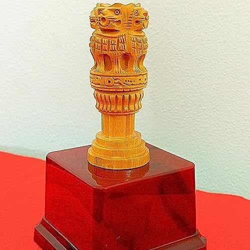 Wooden Ashoka Pillar 3 Inch with Stand 5 Inch