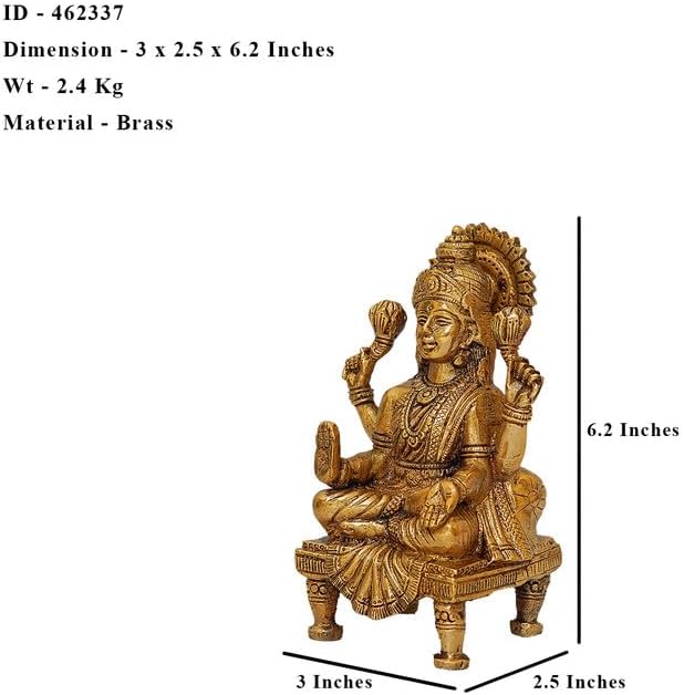 Statuestudio Sitting Ganesha Lakshmi Brass Statue