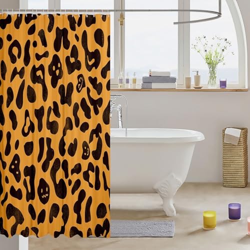 Feelyou Brown Leopard Kids Shower Curtain Set 72x78