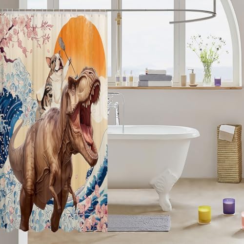 Erosebridal Kids Funny Waterproof Bath Curtain Set