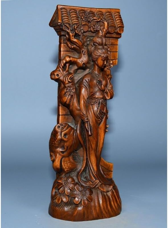 LimpaC Mini Boxwood Plum Blossom Statue Handmade Decor