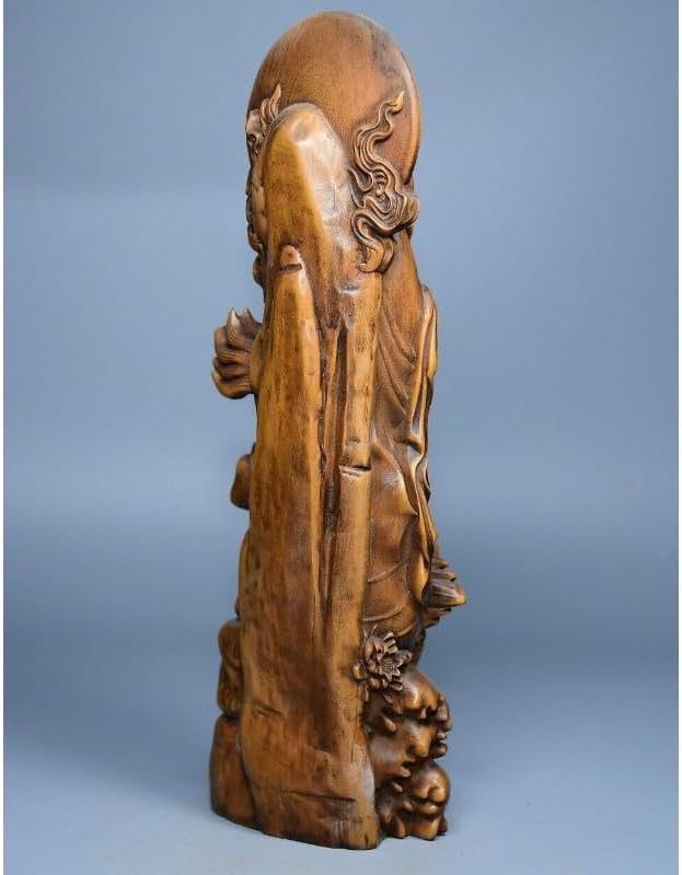 LimpaC Handcrafted Guanyin Dragon Statue with Boxwood Base