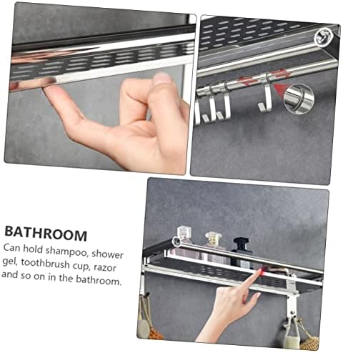 LIFKOME Bathroom Storage Rack with Movable Hooks