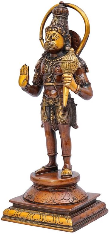 Statuestudio Hanuman Idol Orange Patina 14 Inch