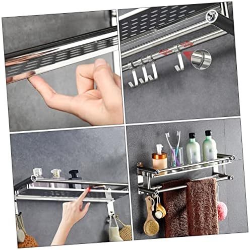 LIFKOME Bathroom Storage Rack with Movable Hooks
