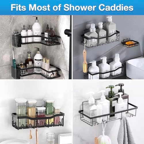 LSOSVSEU Shower Caddy Adhesive Hooks 5Pcs Triple Double Hooks