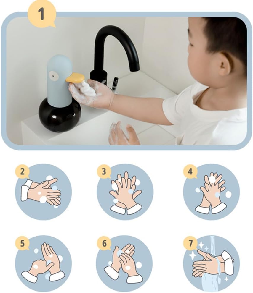 Kids Automatic Foaming Soap Dispenser - Cute Pigeon USB Rechargeable 400ml Yellow