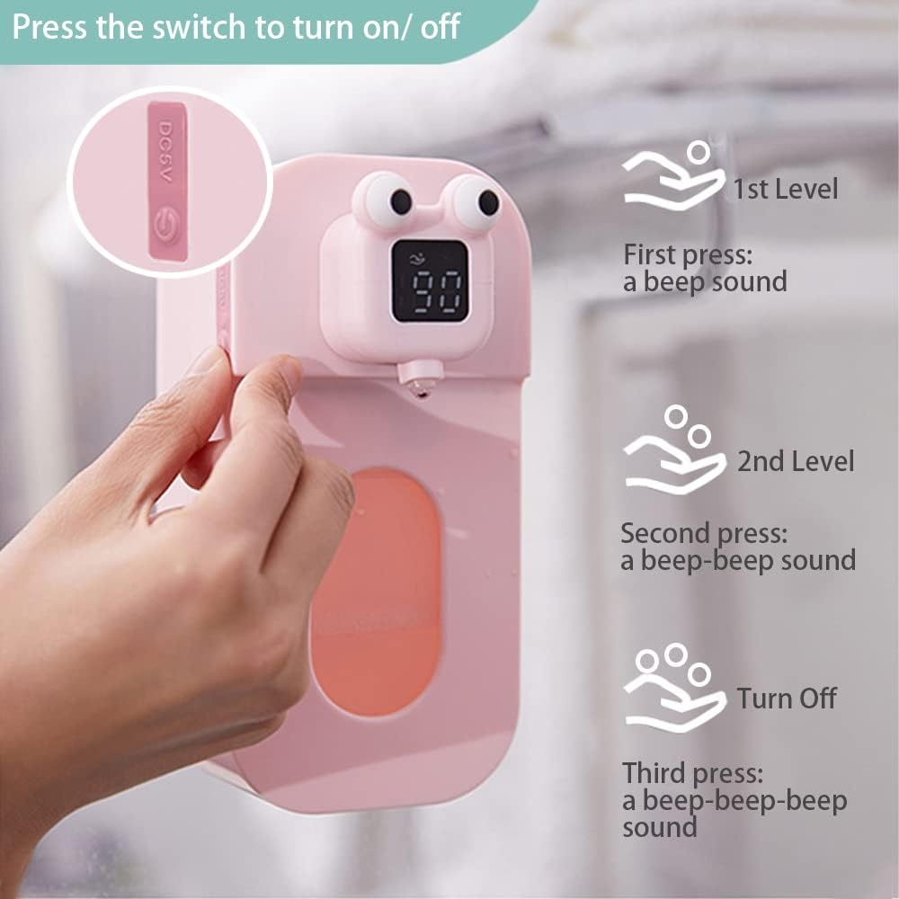 AMYESE Automatic Foaming Soap Dispenser - Wall Mount Green Frog Kids Hand-Free