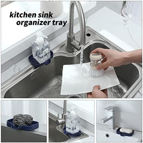MicoYang Silicone Soap Dish with Drain Spout - Navy Blue 49x32